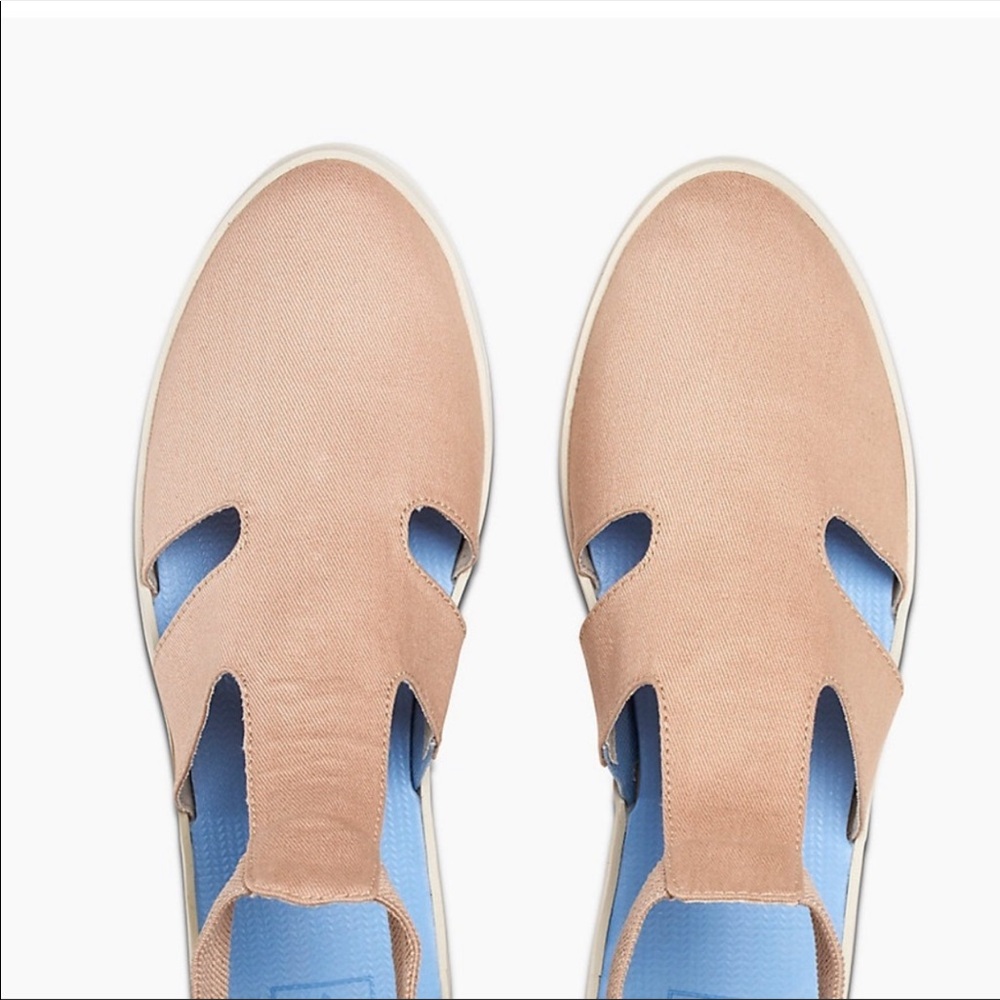 Blush Pink Cotton Open Sides Closed Back Sneakers - Picture 6 of 6